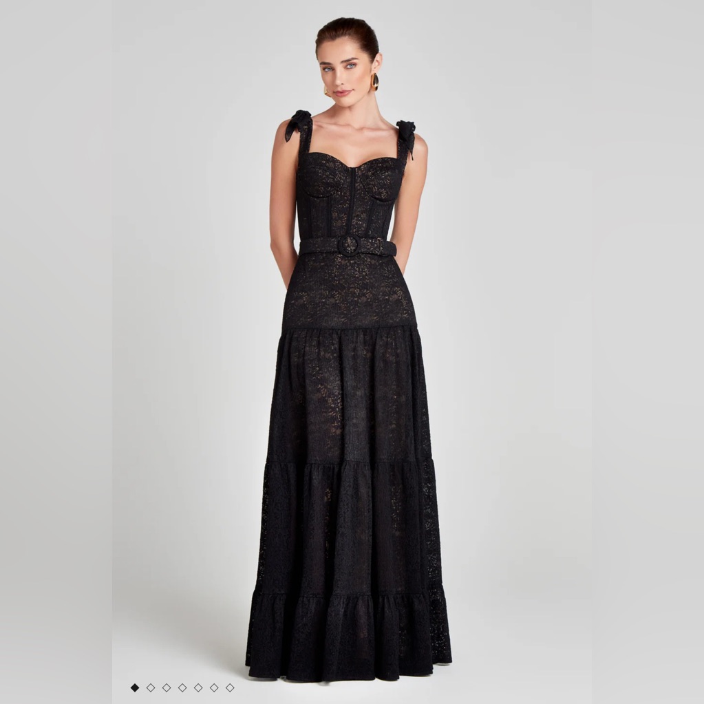 Nadine Merabi Miranda Black Lace Dress